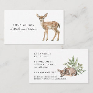 Whimsical Deer Childcare Business Card