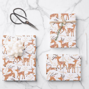 Whimsical Deer Delight: Fawn-Inspired Wrapping Paper Sheet