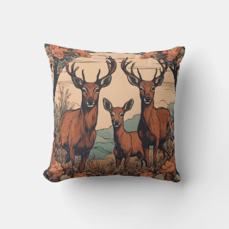 Whimsical Deer Grazing D1 Cushion