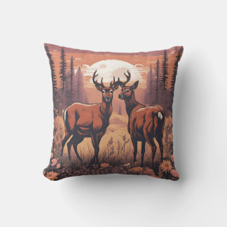 Whimsical Deer Grazing D5 Cushion