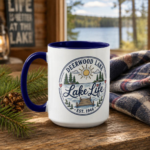Whimsical Deerwood Lake Dock Pines Lake Life Mug