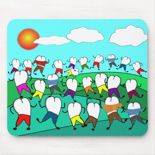 Whimsical Dental  Tooth Art Gifts Mouse Mat (Front)