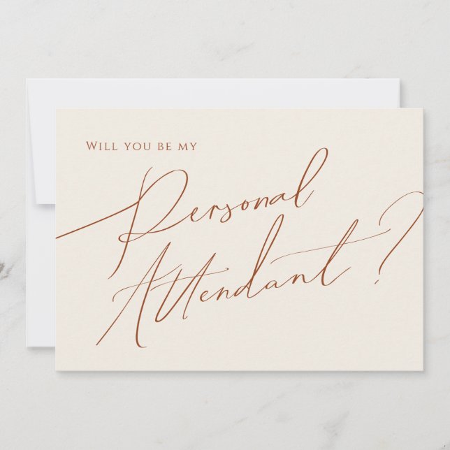 Whimsical Desert | Beige Attendant Proposal Card (Front)