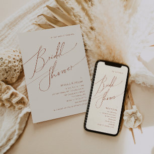 Whimsical Desert   Beige Bridal Shower Invitation