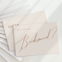 Whimsical Desert | Beige Bridesmaid Proposal Card