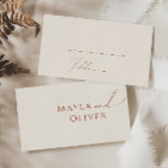 Whimsical Desert | Beige Flat Wedding Place Card<br><div class="desc">This whimsical desert | beige flat wedding place card is perfect for your simple rustic western beige and terracotta earth tones wedding. The neutral earthy boho colour palette is vintage southwestern with a modern retro feel. The script is a delicate minimalist handwritten calligraphy that is quite elegant and romantic. The...</div>