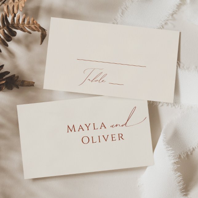 Whimsical Desert | Beige Flat Wedding Place Card (Creator Uploaded)