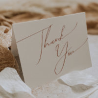 Whimsical Desert | Beige Folded Thank You Card