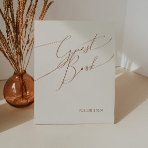 Whimsical Desert Beige Guest Book Pedestal Sign