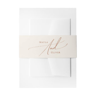 Whimsical Desert   Beige Invitation Belly Band
