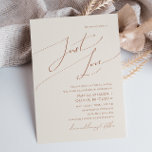 Whimsical Desert | Beige Just Love Wedding Invitation<br><div class="desc">This whimsical desert | beige just love wedding invitation is perfect for your simple rustic western beige and terracotta earth tones wedding. The neutral earthy boho colour palette is vintage southwestern with a modern retro feel. The script is a delicate minimalist handwritten calligraphy that is quite elegant and romantic. The...</div>