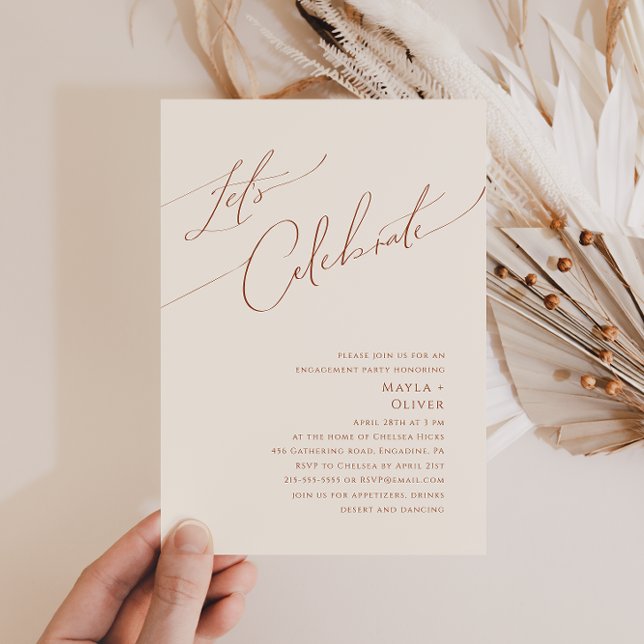 Whimsical Desert | Beige Let's Celebrate Invitation (Creator Uploaded)
