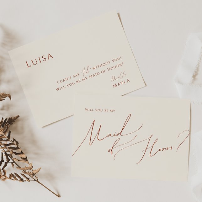 Whimsical Desert | Beige Maid of Honour Card (Creator Uploaded)