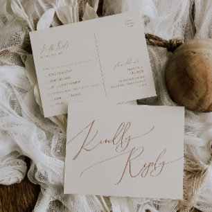 Whimsical Desert Beige Menu Choice RSVP Postcard