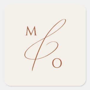 Whimsical Desert Beige Monogram Envelope Seal