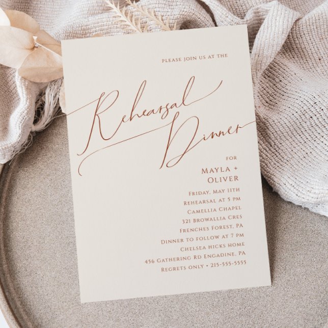 Whimsical Desert | Beige Rehearsal Dinner Invitation (Creator Uploaded)