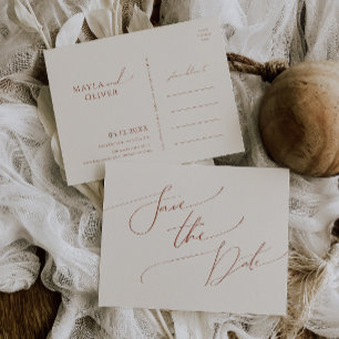 Whimsical Desert   Beige Save The Date Postcard