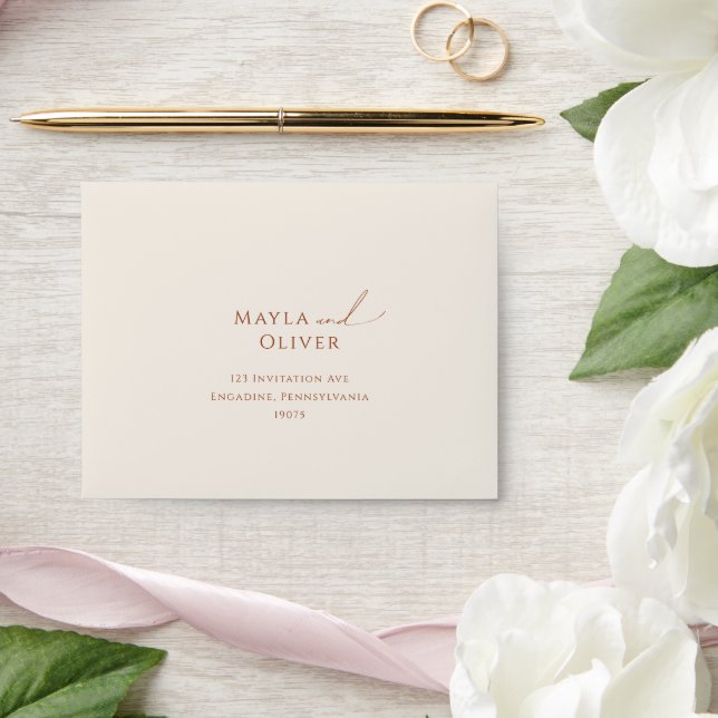 Whimsical Desert | Beige Self Addressed RSVP Envelope (Wedding)