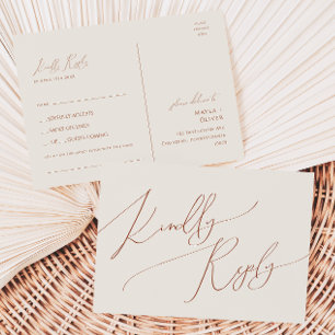 Whimsical Desert Beige Song Request RSVP Postcard