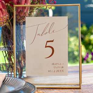 Whimsical Desert Beige table number
