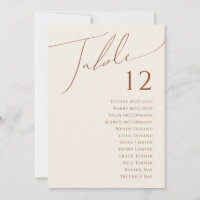 Whimsical Desert Beige Table Number Chart DIGITAL