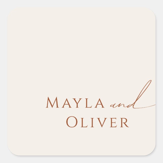 Whimsical Desert | Beige Wedding Envelope Seals (Front)