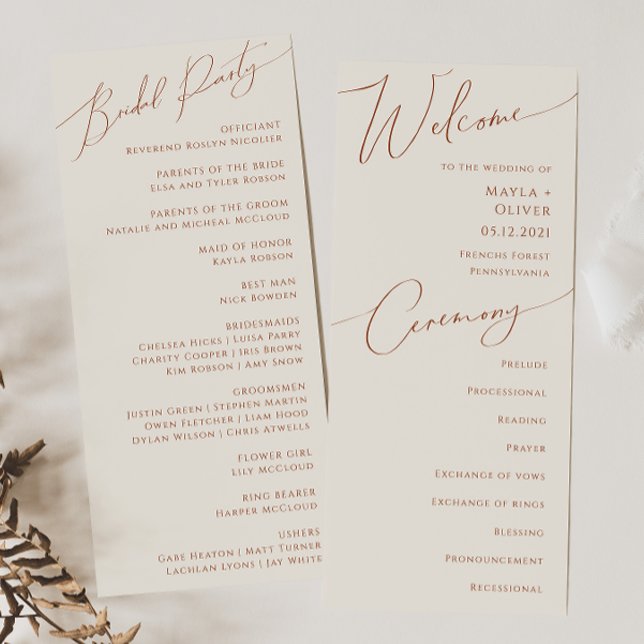 Whimsical Desert | Beige Wedding Programme (Creator Uploaded)