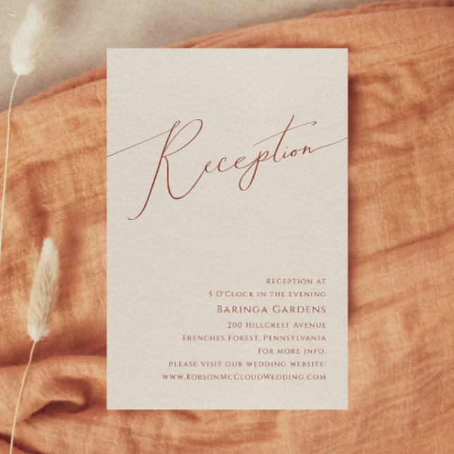 Whimsical Desert | Beige Wedding Reception Card (Creator Uploaded)