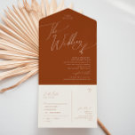 Whimsical Desert | Rust Wedding Of Seal and Send All In One Invitation<br><div class="desc">This whimsical desert | rust wedding of seal and send all in one invitation is perfect for your simple rustic western beige and terracotta earth tones wedding. The neutral earthy boho colour palette is vintage southwestern with a modern retro feel. The script is a delicate minimalist handwritten calligraphy that is...</div>