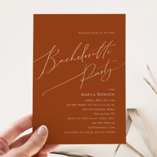 Whimsical Desert   Terracotta Bachelorette Party Invitation