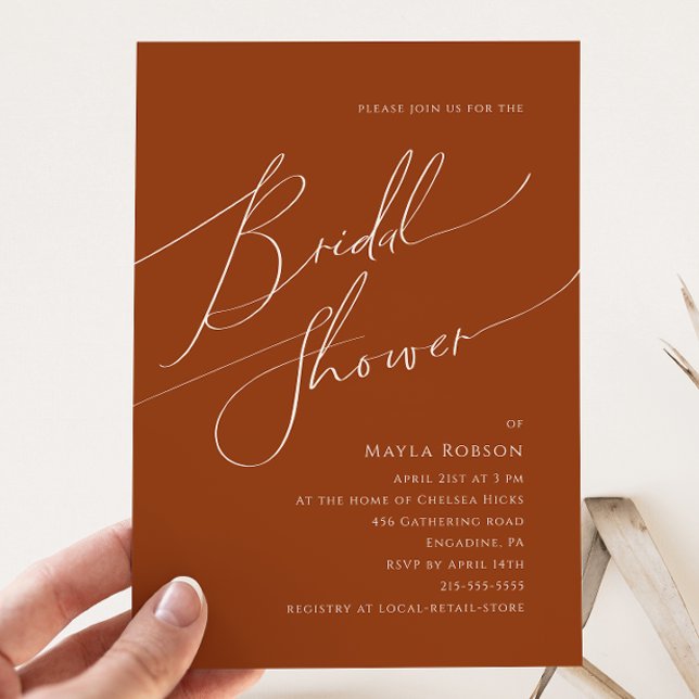 Whimsical Desert | Terracotta Bridal Shower Invitation (Creator Uploaded)