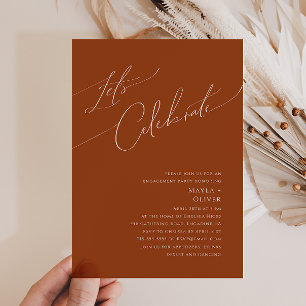 Whimsical Desert   Terracotta Let's Celebrate Invitation