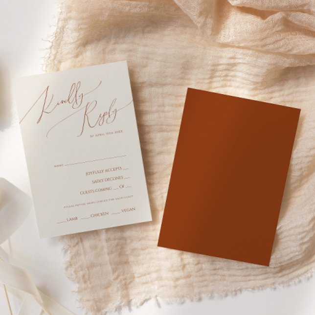 Whimsical Desert Terracotta Menu Choice RSVP Card (Creator Uploaded)