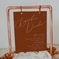 Whimsical Desert Terracotta Signature Drinks Sign