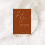 Whimsical Desert | Terracotta Table Thank You Card<br><div class="desc">This whimsical desert | terracotta table thank you card is perfect for your simple rustic western beige and terracotta earth tones wedding. The neutral earthy boho colour palette is vintage southwestern with a modern retro feel. The script is a delicate minimalist handwritten calligraphy that is quite elegant and romantic. The...</div>