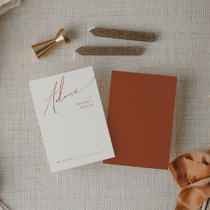 Whimsical Desert Terracotta Wedding Advice Card