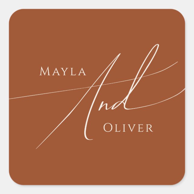 Whimsical Desert Terracotta Wedding Envelope Seals (Front)