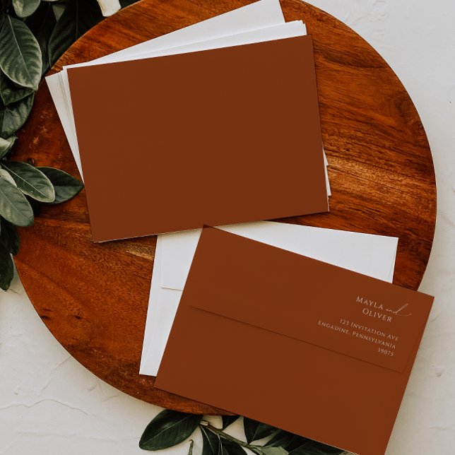 Whimsical Desert | Terracotta Wedding Invitation Envelope (Creator Uploaded)