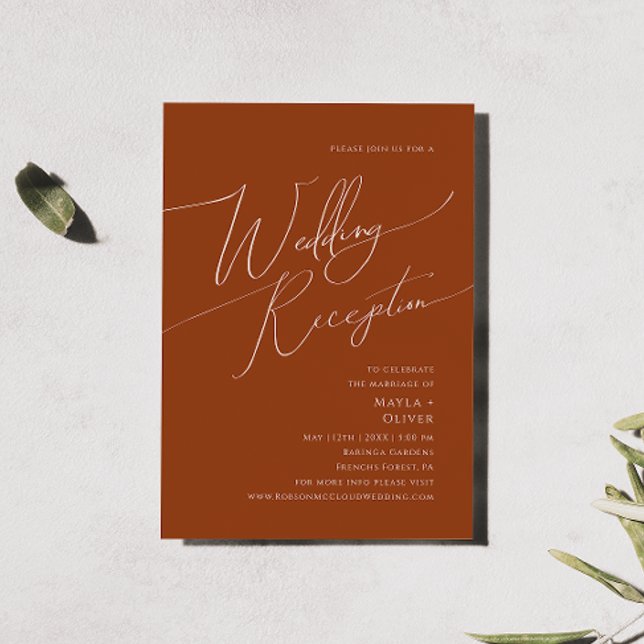 Whimsical Desert | Terracotta Wedding Reception Invitation (Creator Uploaded)