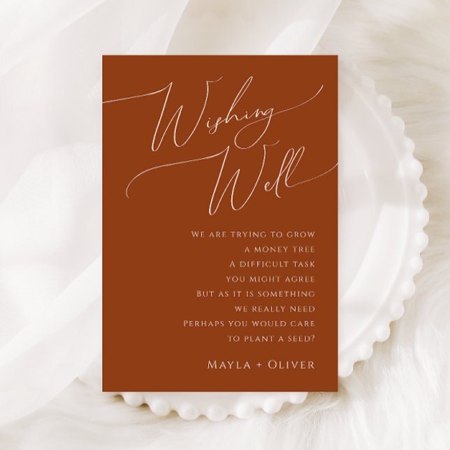 Whimsical Desert | Terracotta Wedding Wishing Well Enclosure Card (Creator Uploaded)