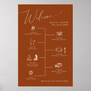 Whimsical Desert Wedding Timeline Sign