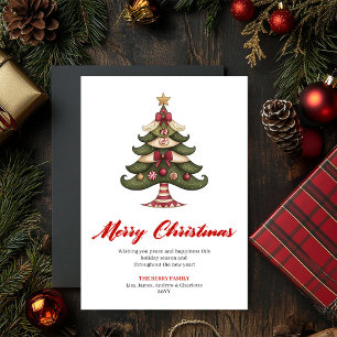 Whimsical Designer Christmas Tree Holiday Design Card