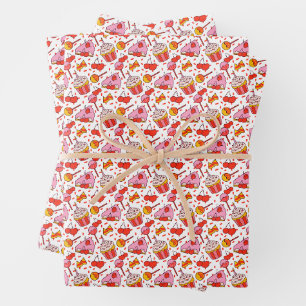Whimsical Desserts & Sweet Treats Pattern Wrapping Paper Sheet