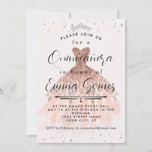 Whimsical Diamond Dust Quinceanera Invitation