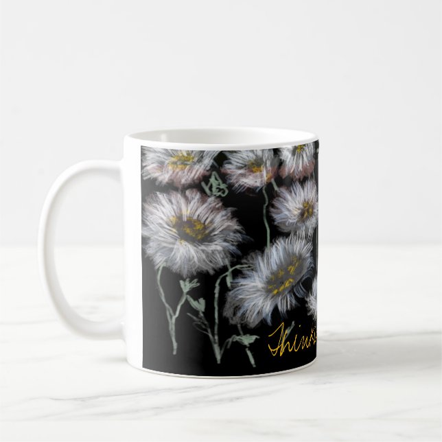 Whimsical Digitally Painted Daisies with Ease  Coffee Mug (Left)