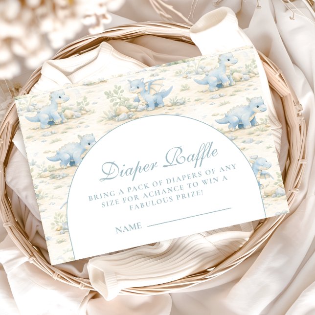 Whimsical Dinosaur Diapper Raffle Enclosure Card (Creator Uploaded)