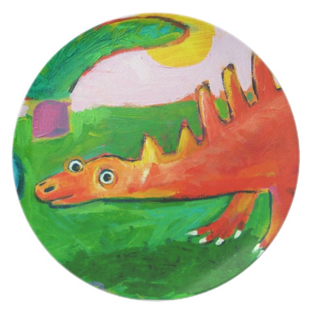 Whimsical Dinosaur plate (Front)