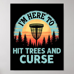 Whimsical Disc Golf - Tree Hitting Retro Curse Poster