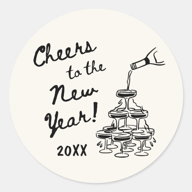 Whimsical Disco Ball New Year's Eve Party Classic Round Sticker (Front)