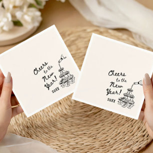 Whimsical Disco Ball New Year's Eve Party Napkin